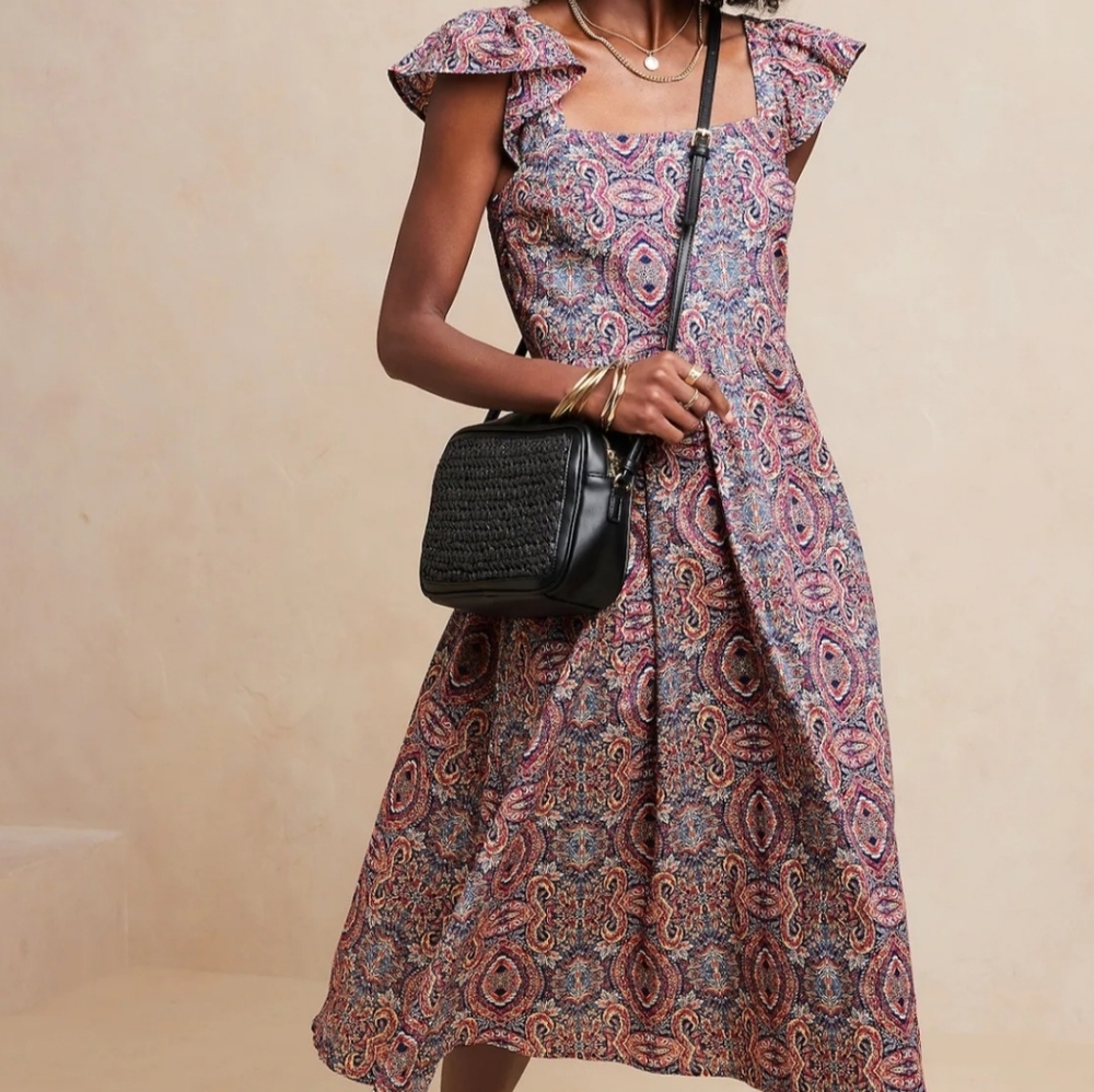 Banana Republic Factory Tie-Back Midi Dress size MP
